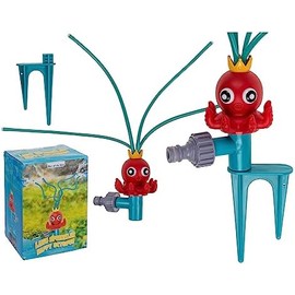 out of The Blue Happy Octopus Aspersor de césped  Juguete de Agua con Brazos pulverizadores móviles  11  8  21 cm Aspersor con Conector de Manguera y
