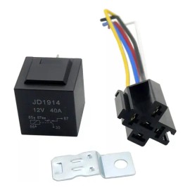 Relé De Automóvil De 5 Pines 40a 12v Con Zócalo Y Cables                                                                                              