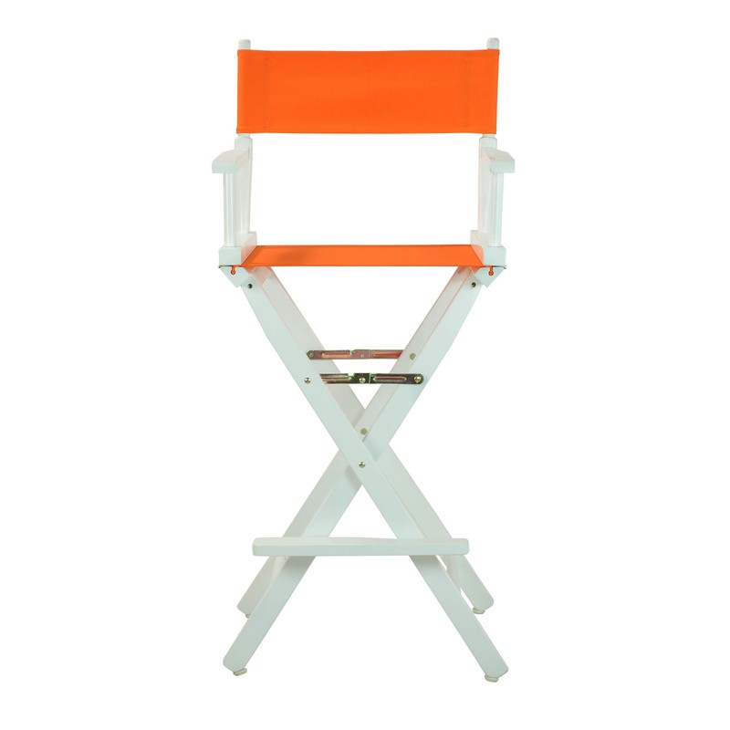 30" Director's Chair White Frame-Tangerine Canvas