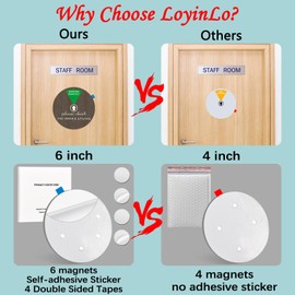 Privacy Door Sign, Do Not Disturb/Come in Welcome/Out of Office/in a Meeting/Back Soon/Working Remotely Sign, That Lets Others Know Whether You're Available Or Not For Office (6inch,Dark Brown)