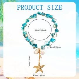 YUEXNKO Shell Necklace, Boho Starfish Shell Pendant, Summer Beach Necklace, Metal, No Gemstone