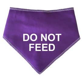 Spoilt Rotten Pets, S4 PURPLE Do Not Feed Large Alert Warning Dog Bandana. Suitable For Husky, GSD, Newfies & Chow Chow Sized Dogs