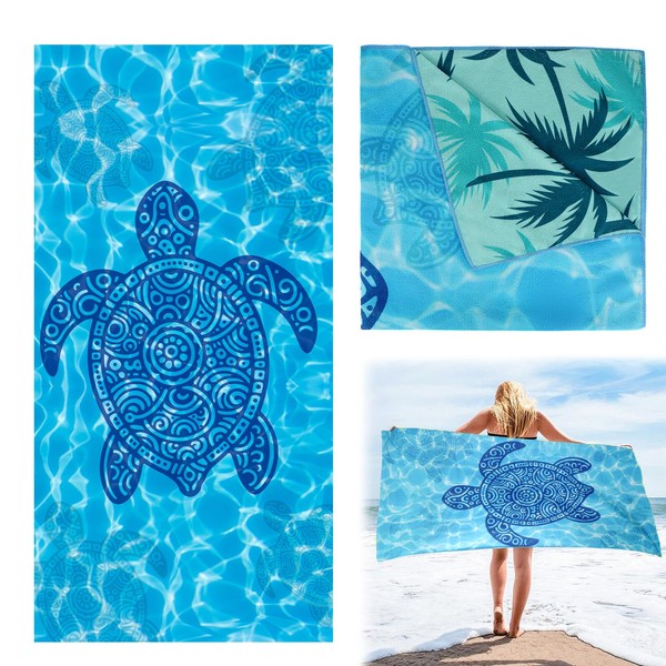 Lociban Beach Towel 180 x 90 cm, Double-Sided Beach Towel,