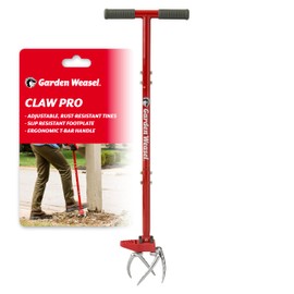 Garden Weasel Claw Pro Garden Tiller and Cultivator Tool – Twist-Action Soil Loosener with Adjustable Carbon Steel Tines, Ergonomic Handle, and Footplate Latest Model 91334-3