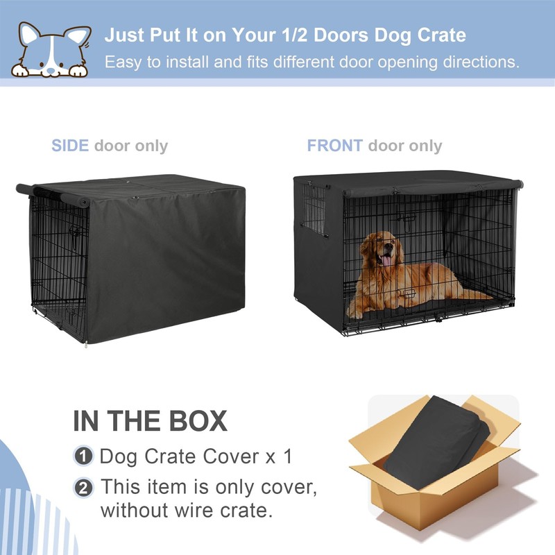 Explore Land Dog Crate Cover Heavy Duty Polyester Pet Kennel