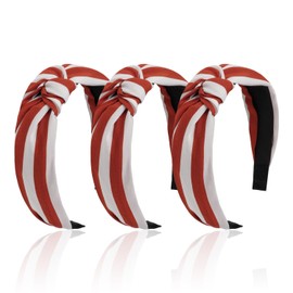 Pack of 3 Red / White Striped Head, Fashion Headband, Lady Headband, Retro and Elee Hair Accessories, Festival Party Headwear, Clothing Hairstyle Decoration