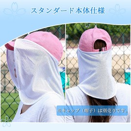 SHIO MOKU Face Cover, UV Protection, Neck Guard, UV Protection, Mesh, Cool, Neck Cover, Protects Neck from Heat, Cap Flap (Hat Flap), Breathable, Sweat Absorbent, Quick Drying, Unisex, white