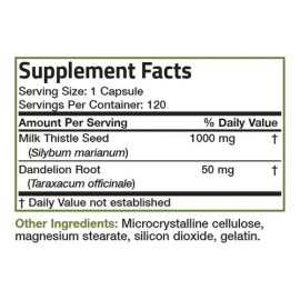 Milk Thistle 1000 Mg Bronson 120 Capsulas Sabor Neutro