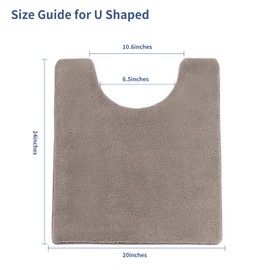 MINIDEAR Toilet Rugs 20"x24" - U Shaped Washable Camel Contour Rugs, High-Pile Faux Fur Plush Fluffy Water Absorbing Mat for Toilet