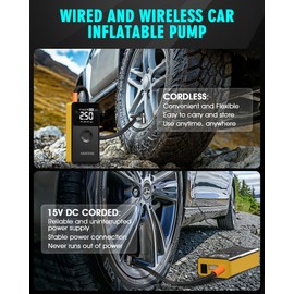 ANOFENG 4 in 1 Portable 2000A Car Jump Starter with Air Compressor,150 PSI Air Pump 12V Jump Box Car Battery Jump Starter (7.5L Gas/5.5L Diesel) with Jumper Cables,3 Modes Flashlight,23000mah Power