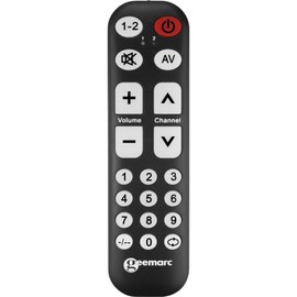 Geemarc TV10 - Easy-to-use Universal Remote Control with 19 Programmable Buttons for Seniors - Requires Original Remote for Pairing - Works with Infrared