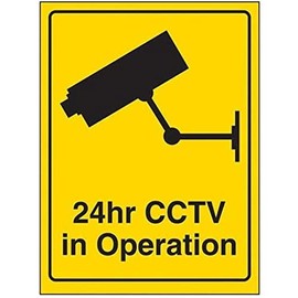 V Safety 24Hr CCTV Camera In Operation Sign - 100mm x 150mm - Rigid Plastic