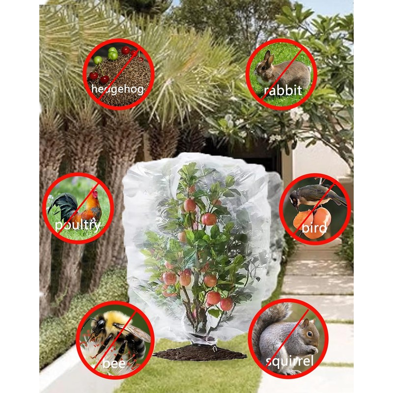 2 Pack Large Fruit Tree Netting with Zipper & Drawstring,