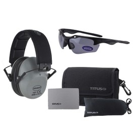 TITUS Slim-line Earmuffs 34 NRR & G18 Polarized Sculpt Z87.1 Safety Glasses Combos