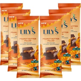 LILYS CHOCOLATE Peanut Butter Filled 55% Dark Chocolate Bar, 2.8 OZ 6 PACK