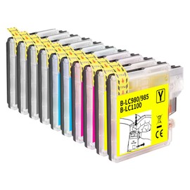 Jhaan LC980 LC1100 LC985 Compatible with Brother LC-980 LC-1100 Compatible with Brother MFC-490CW MFC-295CN MFC-297C DCP-165C DCP-167C DCP-185C DCP-195C DCP-197C DCP-370 DCP-383C MFC-5890CN Printer