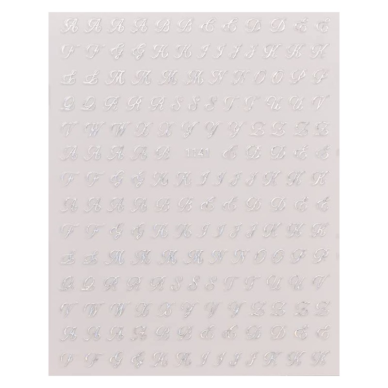LANODO 7 Pieces Nail Stickers Alphabet 3D English (7 Colors)