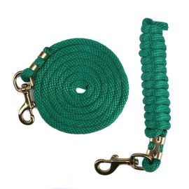 Ravenox Fms Solid Braid Horse Lead | 5/8-Inch x 8-Feet Braided Polypropylene Rope in Green | Brass-Plated Swivel Bolt Snap | Equestrian Accessories, Horse Tack | Weather Resistant Lead Line| USA Made