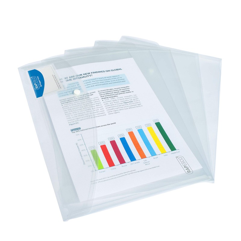 Rapesco 1629 A4+ ID Snap Folder - Clear - 5