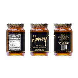 Nature's Goodness Golden Wildflower Honey, Glass Jar 17.6 Oz, 500g (6 Pack)