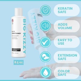Big Kizzy Champú y acondicionador voluminizador, tratamiento de queratina y extensión de cabello seguro, fortalece y nutre tu cabello, construcción co