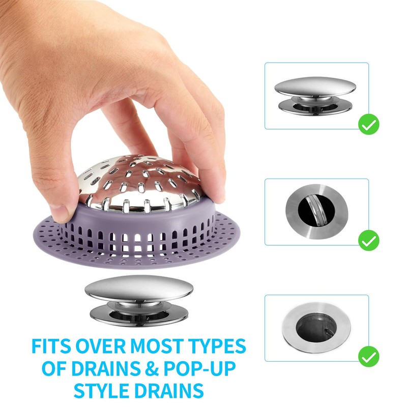 Aluvor Shower Drain Hair Catcher, Shower Drain Cover, Bathtub Drain