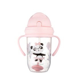 Canpol babies 56/606 270ml 6+m Exotic Animals Pink Leakproof Cup with Weighted Straw