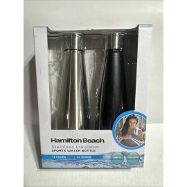Hamilton Beach Stainless Insulated Sports Water Bottle Set Of 2 Great For Kids