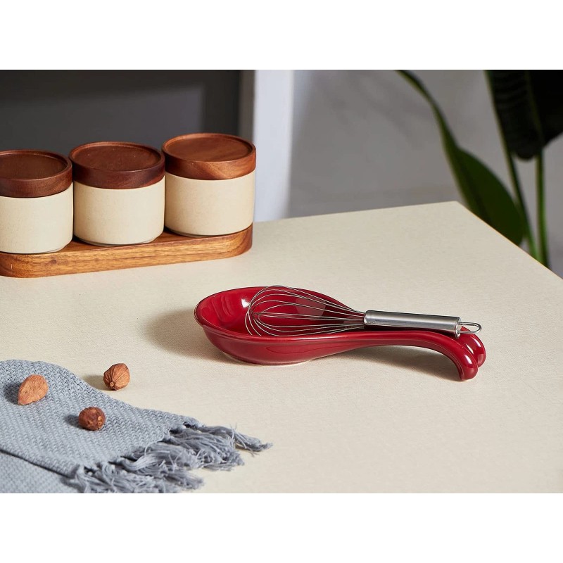 ONEMORE Ceramic Spoon Rest for Stove Top - Extra Wide
