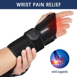 ZINUU Wrist Bandages Carpal Tunnel Syndrome Splint - Wrist Brace Wrist Wrap, Wrist Guards for Arthritis, Tendonitis, Sprain, Sports Protection (Left Hand)