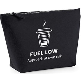 Hippowarehouse Fuel low, approach at own risk coffee printed make up cosmetic wash bag 18x19x9cm