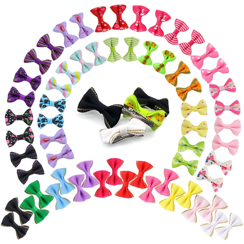 YAKA 60PCS (30 Paris) Cute Puppy Dog Small Bowknot Hair