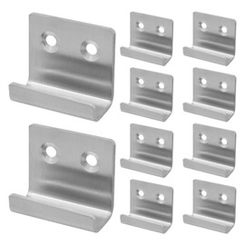 LOUZAGO 10 Pcs Wall Hanger, Stainless Steel Wall Mount Brackets Hook Wall Tile Bracket, Heavy Duty Wall Hanger Brackets Wall Tile Hanger for Picture Frame, Mirrors, Tile (Silver, Medium)