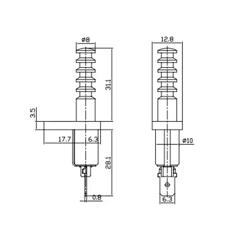 Universal Car Button, 20 A 12 VDC ON (OFF) Current