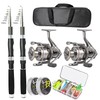 2PACK Fishing Pole Combo,Carbon Fiber Fishing Rod Spinning Reels Fishing