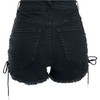 Urban Classic Women's Ladies Highwaist Denim Lace Up Shorts (Black