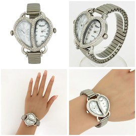 La Paul 270001 Women's Silver Heart Dual Movement Watch