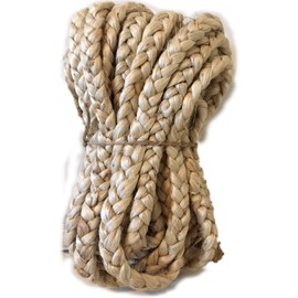 AAYU Hand Made Jute Braid Rope |3 Strand | 1/2" x 30 feet per Hank (Natural) Indian Jute, Jute Fiber, Jute Yarn Braided with Natural Fiber - Braided Jute, Natural Jute