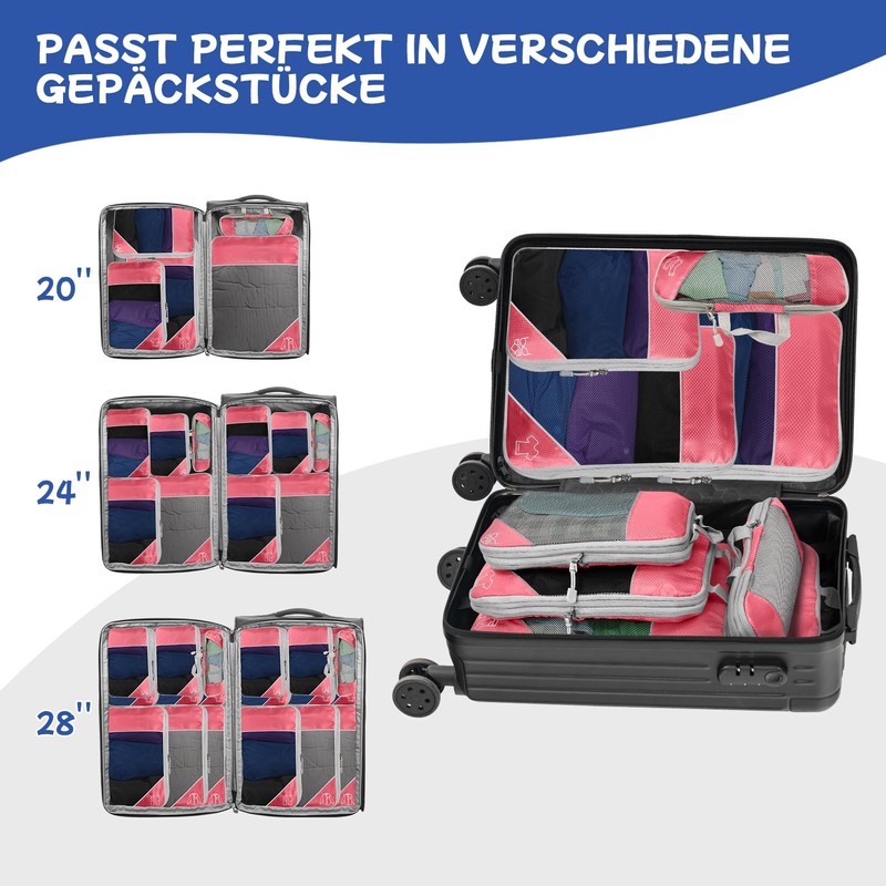 5-Piece Compression Packing Cube Set for Travel, Compression Packing Cube