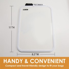 BAZIC Dry Erase Lap Board & Marker, 8.5x11 Inch Whiteboards Small Portable for Kids Student Teacher School Memo Drawing, 1-Pack