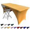 Dololoo Stretchable Tablecloths 6ft for Rectangle Tables with Open Back,