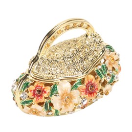 Trinket Boxes Handbag Shape Compact Portable Jewelry Storage Box for Store Rings Home Decoration Gifts