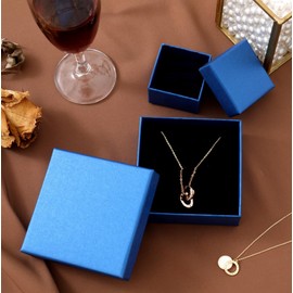 AIDAYOU Necklace Pendant Two Loops Rings Interlocking Circle Chain Necklace Jewelry Together Time Cave Gift (Golden_Two_Loops)