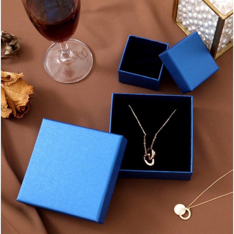 AIDAYOU Necklace Pendant Two Loops Rings Interlocking Circle Chain Necklace