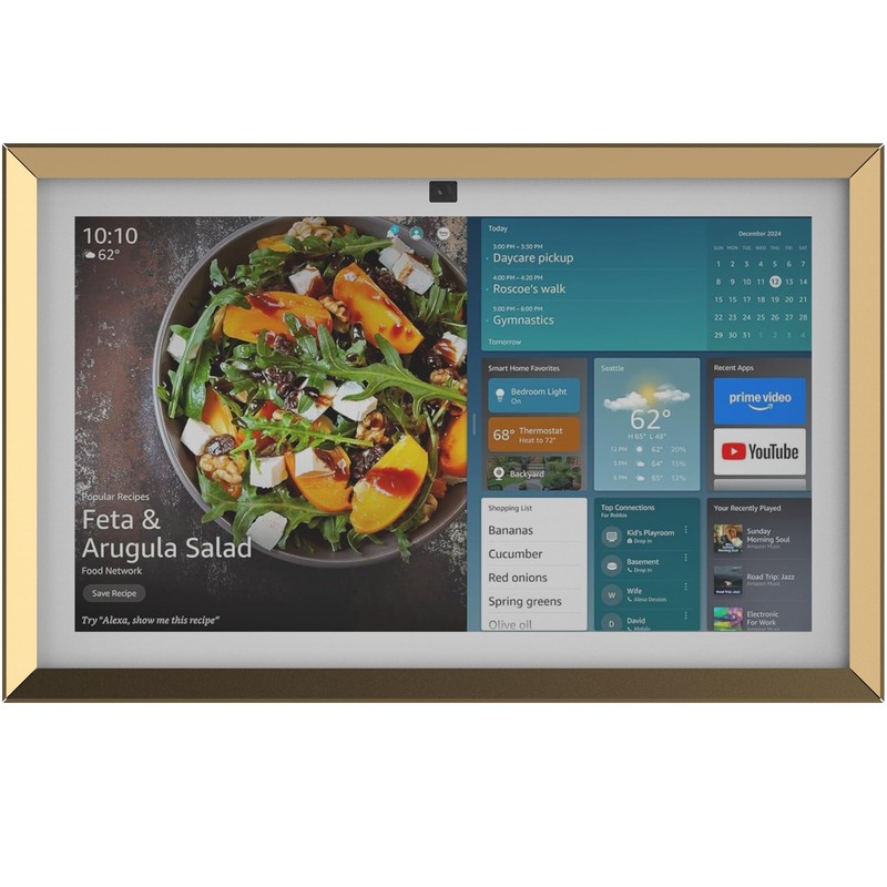 Aluminum Alloy Decorative Frame for Echo Show 15 (golen)