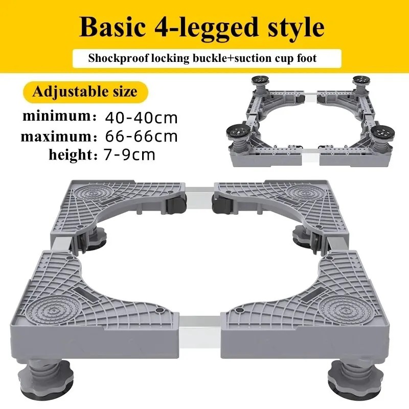 Adjustable Appliance Base Stand for Washer and Refrigerator – Locking