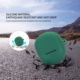 QWYJ Funda para SoundPEATS Clear Dot Case Carcasa Protectora de Silicona, para SoundPEATS Clear Dot Funda con Mosquetón Llavero Anti-perdida (Negro)