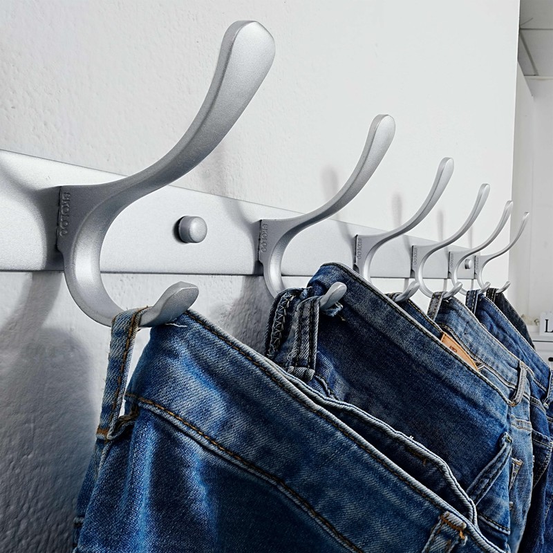 SKOLOO Coat Rack Wall Mounted - 6 Hooks, Heavy Duty,