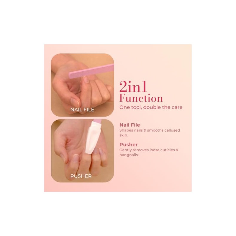 Lima de uñas (2 unidades, cerámica), color rosa