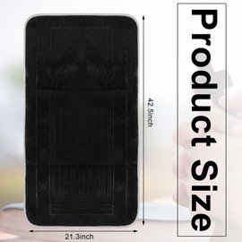 Timgle Foldable Prayer Mat Prayer Rug with Backrest Folding Meditation Chair with Storage Bag Soft Meditation Rug Praying Mat Praying Carpet for Rest Men Women Prayer Ramadan Eid, Muslim Gift (Black)